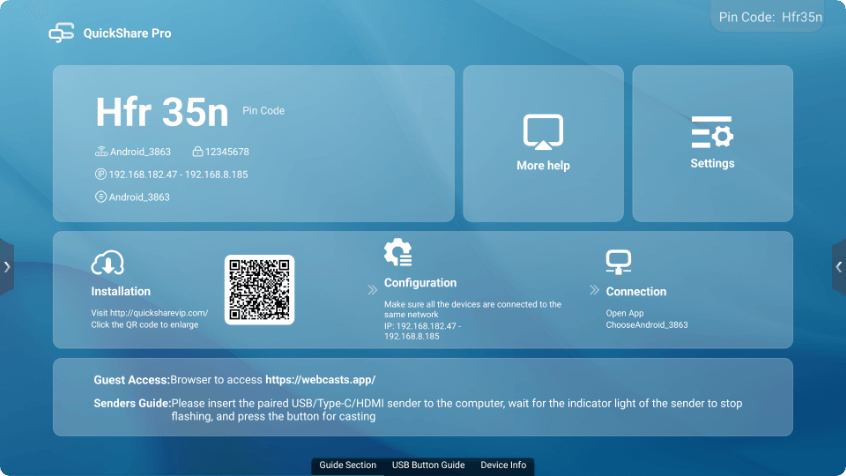 QuickShare Wireless screen casting Receiver Software